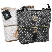 Wholesale - BHPC CROSSBODY HANDBAG W/TOP ZIPPER 2-ASST BLK-BROWN